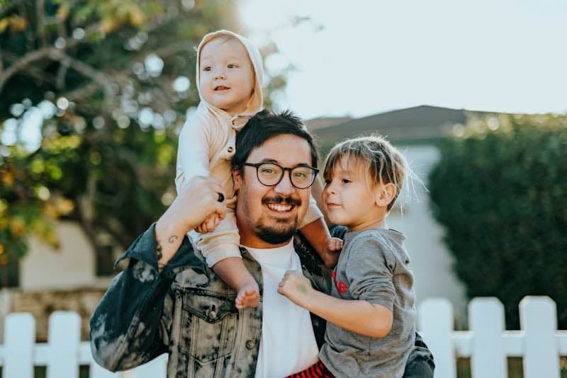 Happy family with children